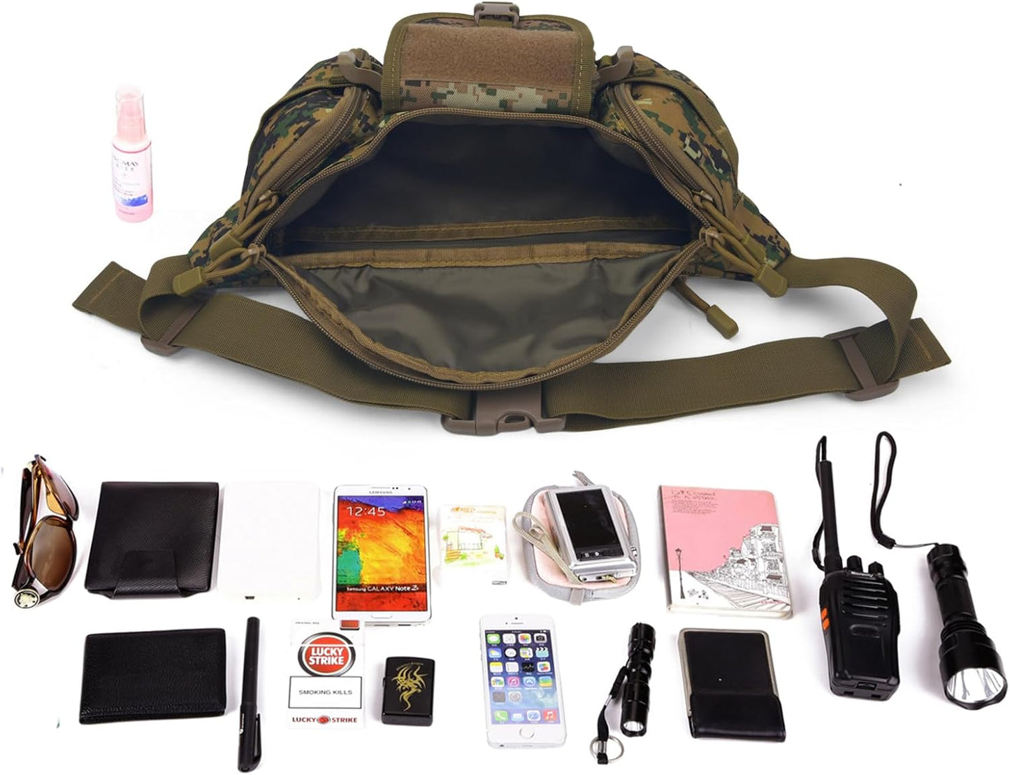 ArcEnCiel Tactical Fanny Pack for Men Waist Bag Hip Belt Outdoor Hiking Fishing Bumbag with Patch