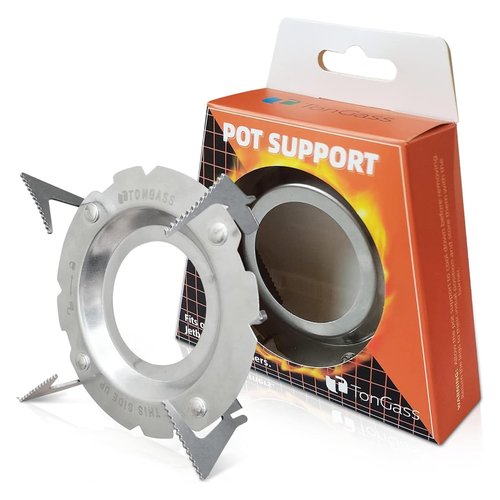 TonGass Camping Stoves Pot Support Compatible with Jetboil Stove Pots Support Stainless Steel Portable Camp Pot Stand for Jetboil Burner Replacement, Can Accommodate Up to 9" Skillets or 2L Cook Pots