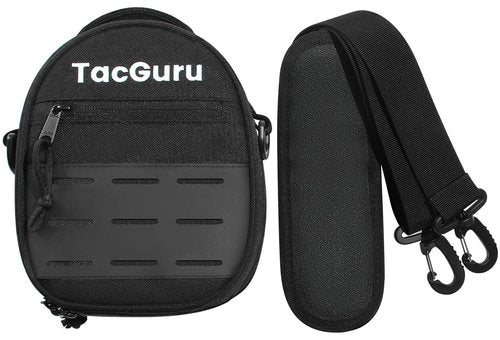 TacGuru Premium Shooting Ear Protection Bag, Universal Fit for Most Slim Profile Foldable Earmuffs, Black