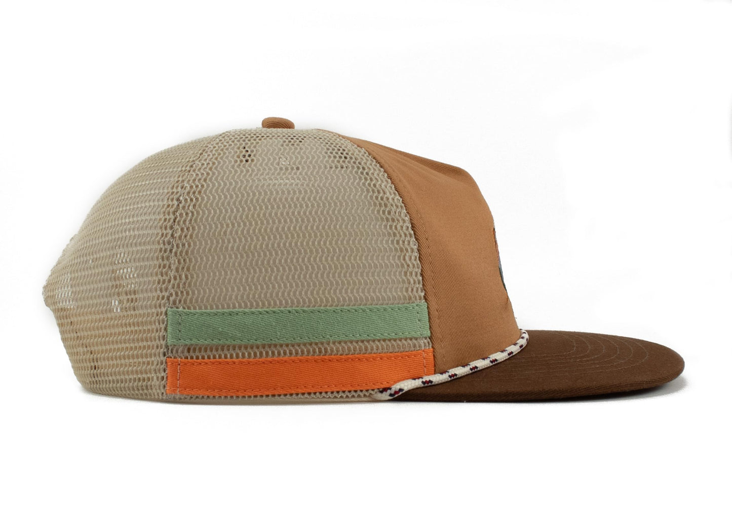 fish on hat Unisex Snapback Trucker Hat (Cotton Blend, Cacao Trout)