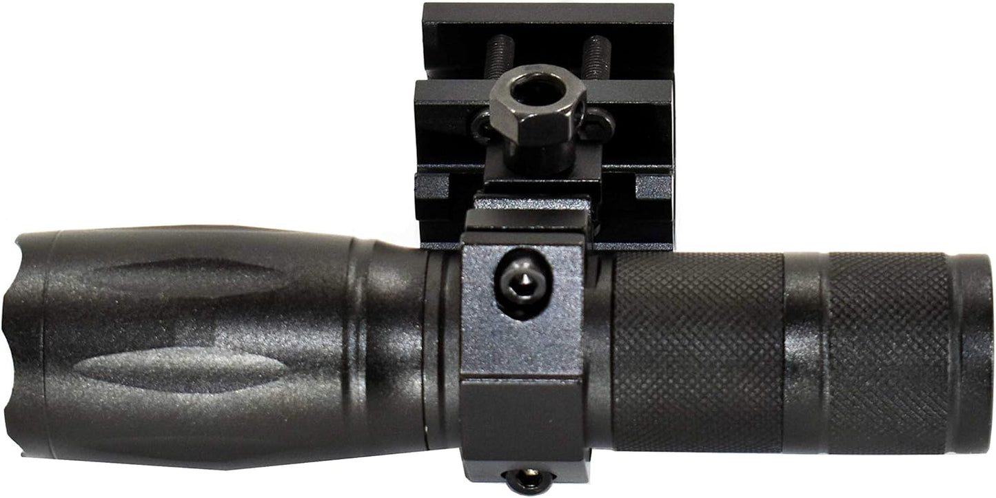 Trinity 1000 Lumen led Flashlight for mossberg 500 Pump Home Defense Tactical Hunting Optics Aluminum Black Picatinny Weaver Mounted Adapter Single Rail Mount.