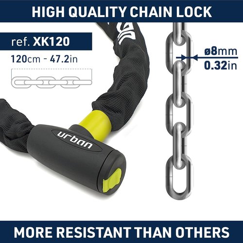 Heavy Duty Bike Chain Lock 170cm - Anti-Theft Steel Security Lock for Bicycle, Motorcycle & Scooter