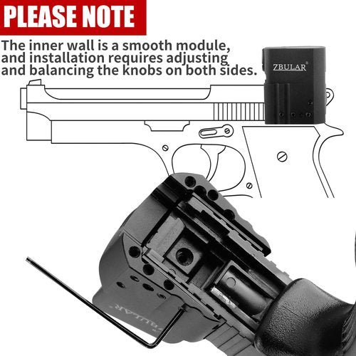 ZBULAR AL10 Pistol Light 950 Lm LED Home Defense Tactical Flashlight Type-C Rechargeable Slide Racker Jacker Compatible with Glock 17, 19, 19X, 26, PSA Dagger, and More with Improved Slide Grip