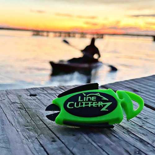 LINE CUTTERZ Patented Dual Hybrid Ceramic Cutter + Stainless Steel Micro Scissors Fishing Line Cutter - Orange