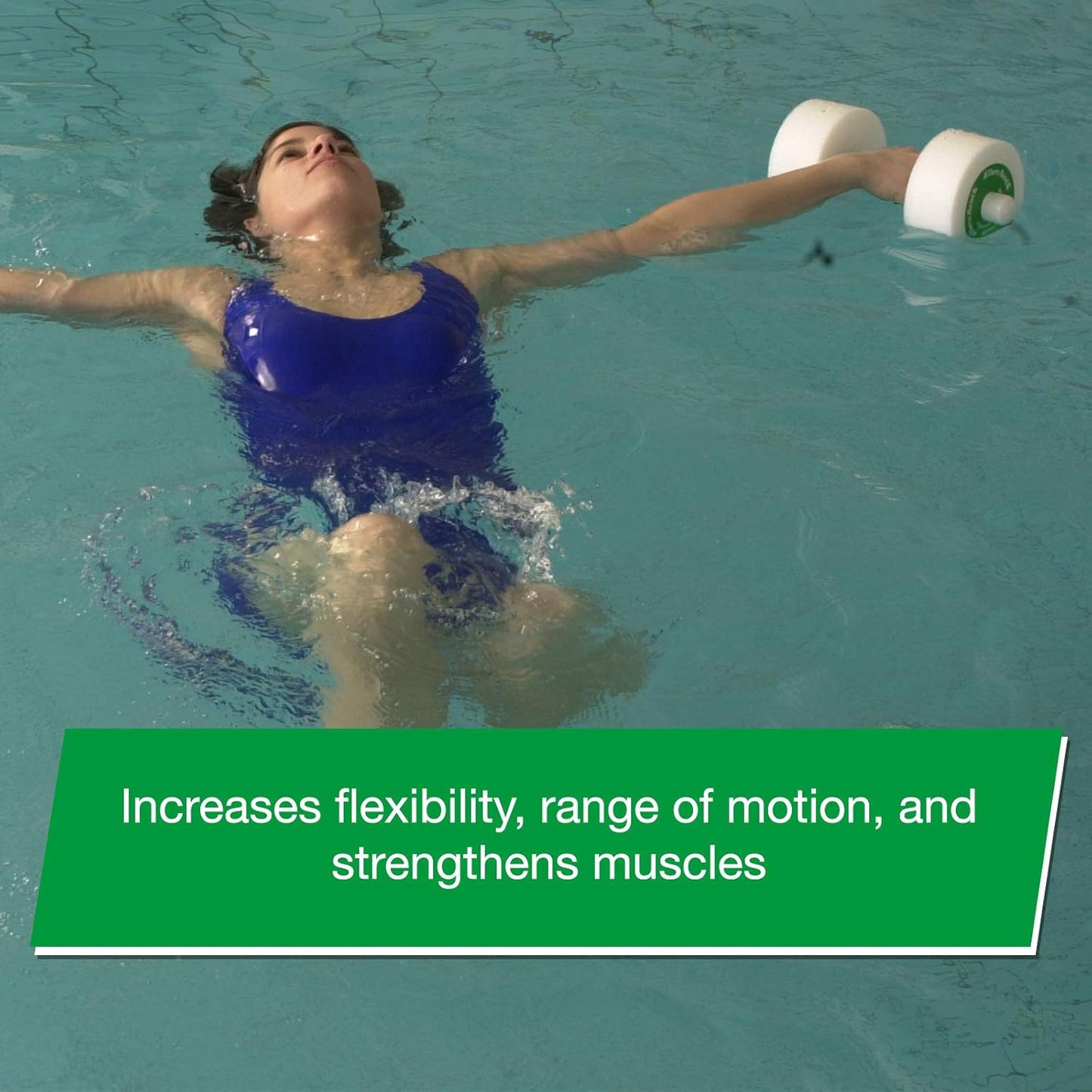 THERABAND Aquatic Hand Bar Dumbbell Weight, Padded Grip for Pool Aerobics, Therapy, Fitness, Workouts