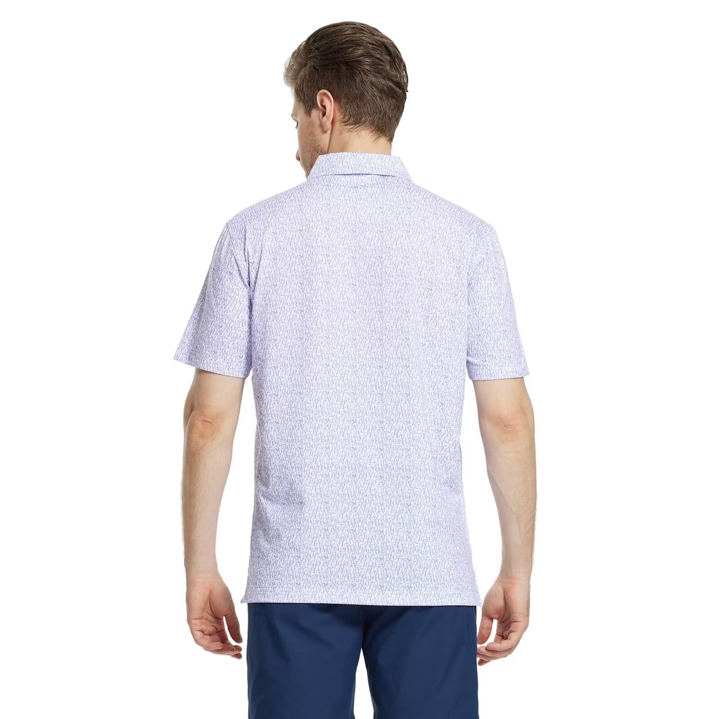 M MAELREG Polo Shirts for Men Quick Dry Fit Short Sleeve Performance Moisture Wicking Print Men’s Golf Shirts