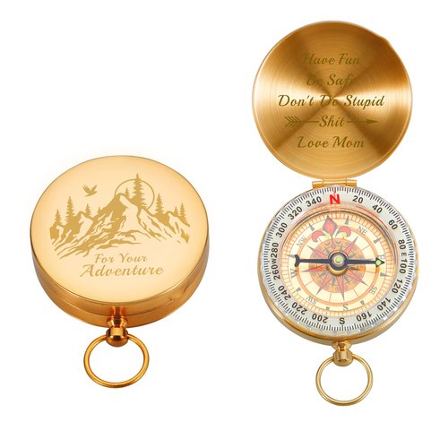 Off to College Gift for Boys Sons, Dont Do Stupid Shit Compass Gift for Men, Hiking Compass for Son, to My Son Gift from Mom Christmas Stocking Stuffers