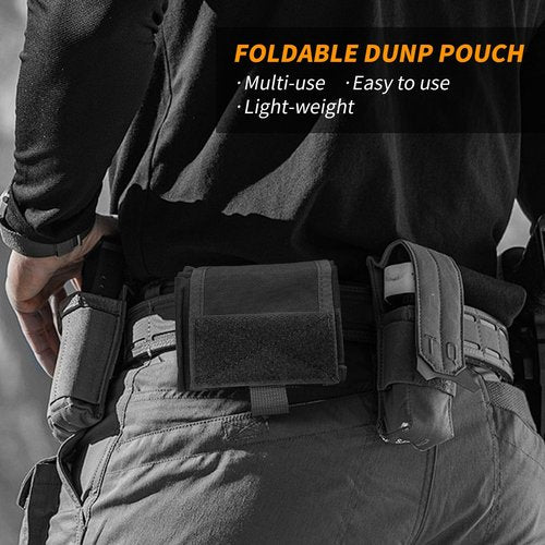Dump Pouch, Molle Dump Pouch for Belt, Folding Military Tactical Mag Drop Pouch Black
