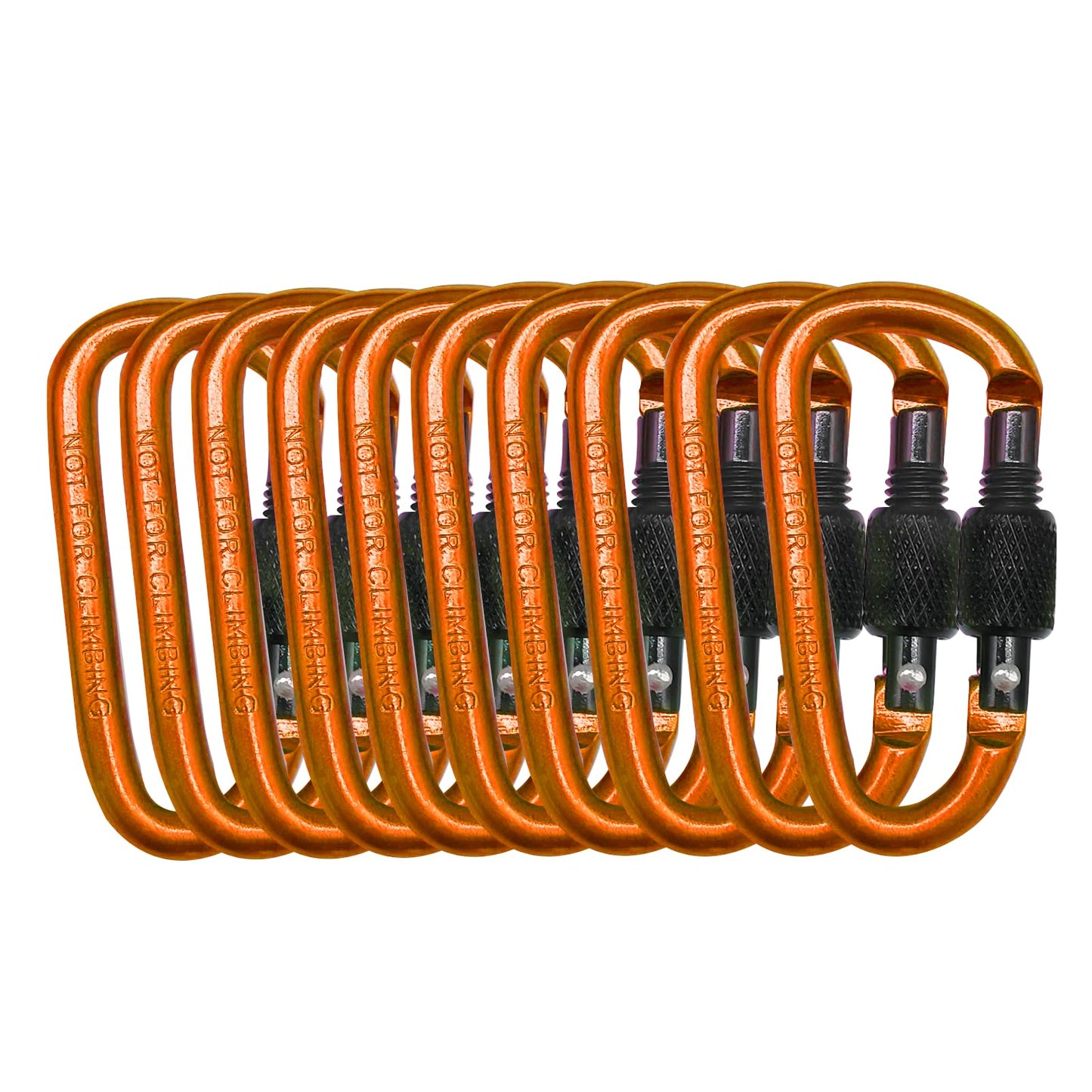 Generic 10 Pack Keychain Clips with Screw Gate, Aluminum Alloy Carabiners, Multiple Color Options, Secure Locking, Durable Design, Not for Climbing