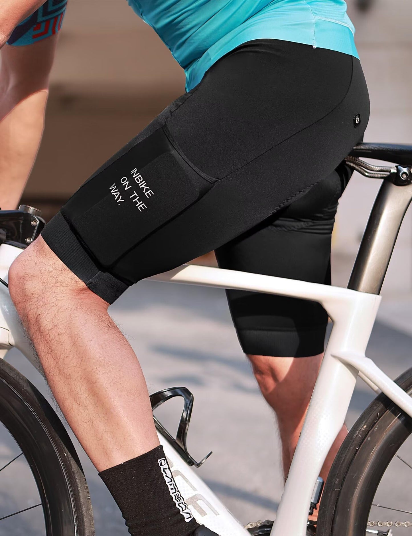INBIKE Bike Shorts for Men, 3D Pad Shock-Absorbing Cycling Shorts, Lightweight Breathable Biking Bicycle Shorts with Pockets Quick Dry Black Medium