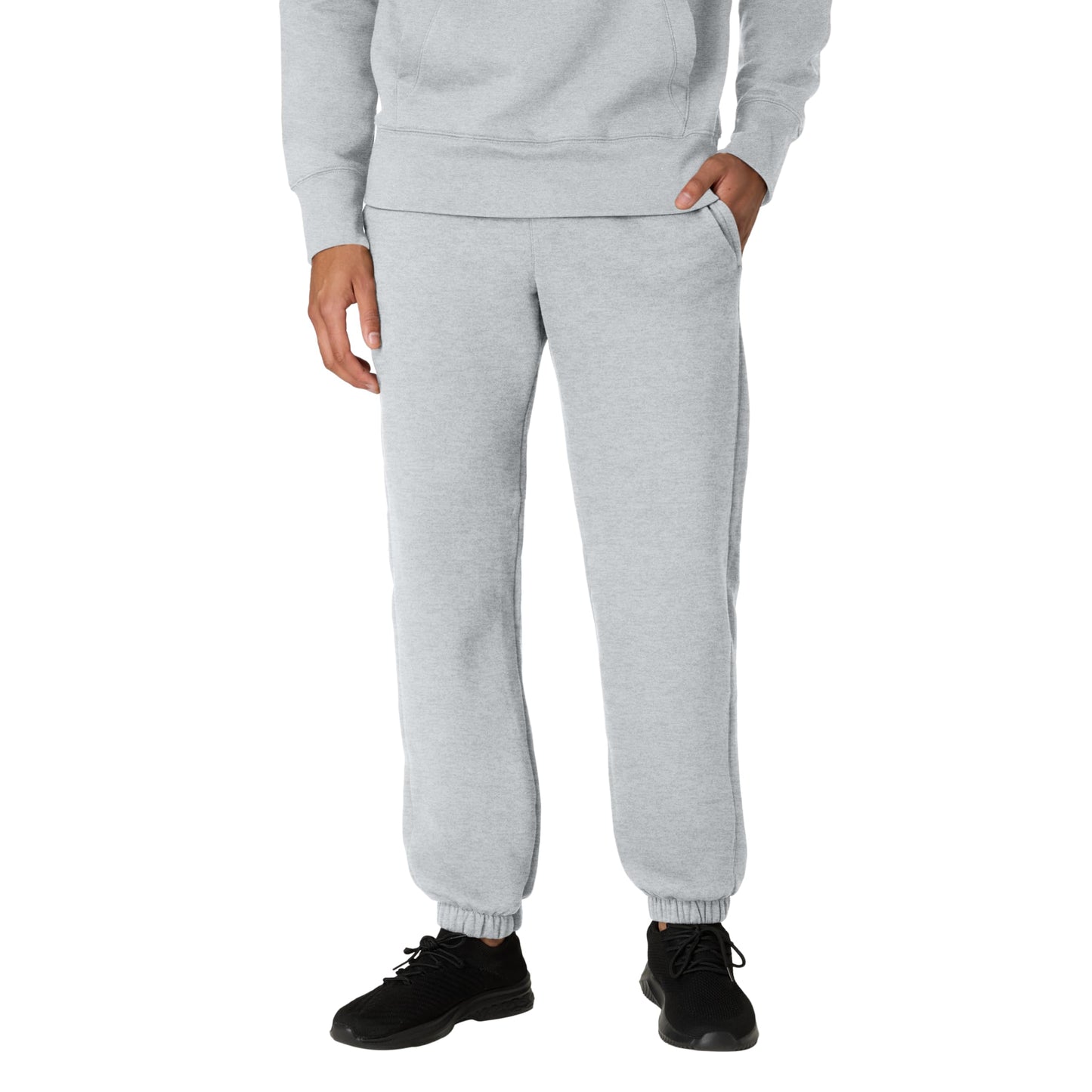 Hanes ComfortBlend Men's Originals Midweight Joggers with Pockets, Fleece Sweatpants, 30" Inseam, Light Steel