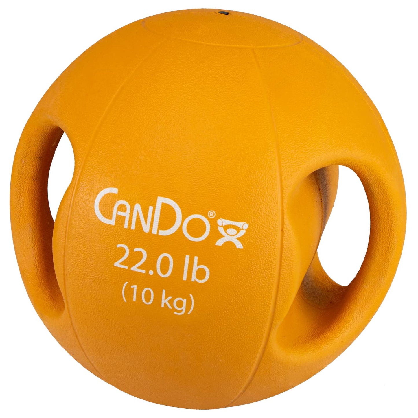 CanDo Molded Dual-Handle Medicine Ball for Strength Training, Core Workouts, Warmups, Cardio, and Plyometrics with Handles for Home and Clinic Use