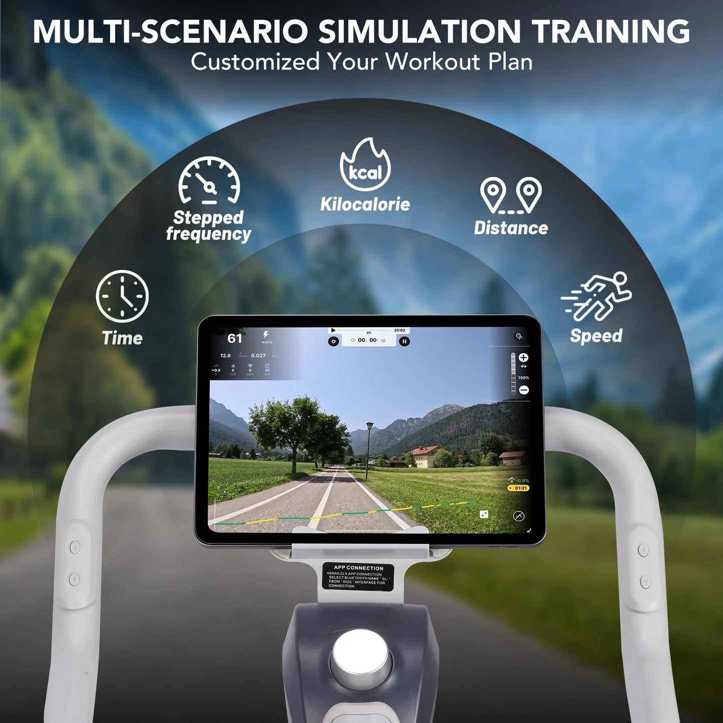 GarveeLife Exercise Bike, Programmable 36 Levels Magnetic Resistance Exercise Bike with 350 Lbs Weight Capacity, Smart Indoor Cycling Bike for Cardio Workout and Cycle Training