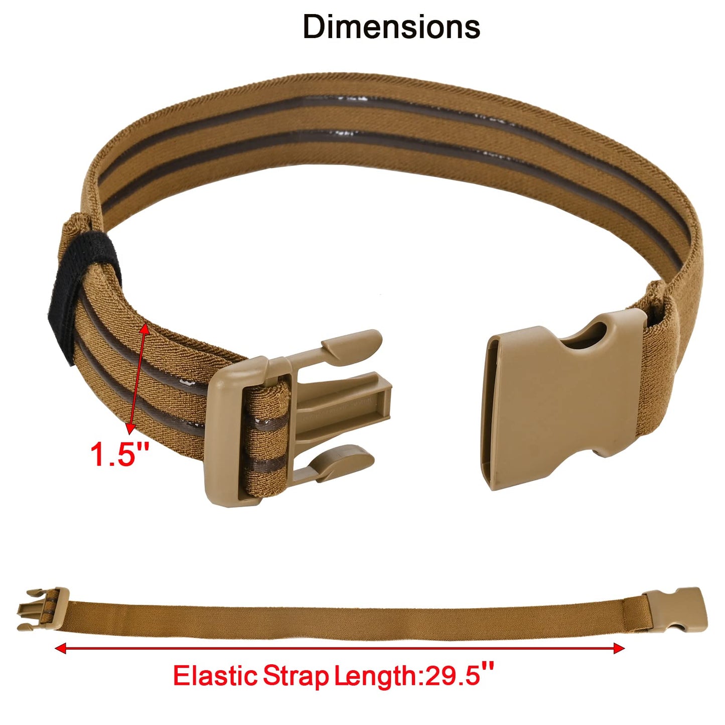 Tactical Thigh Strap for Holster Thigh Belt Elastic Leg Hanger Band with Quick Release Buckle for Games Hunting (Tan)