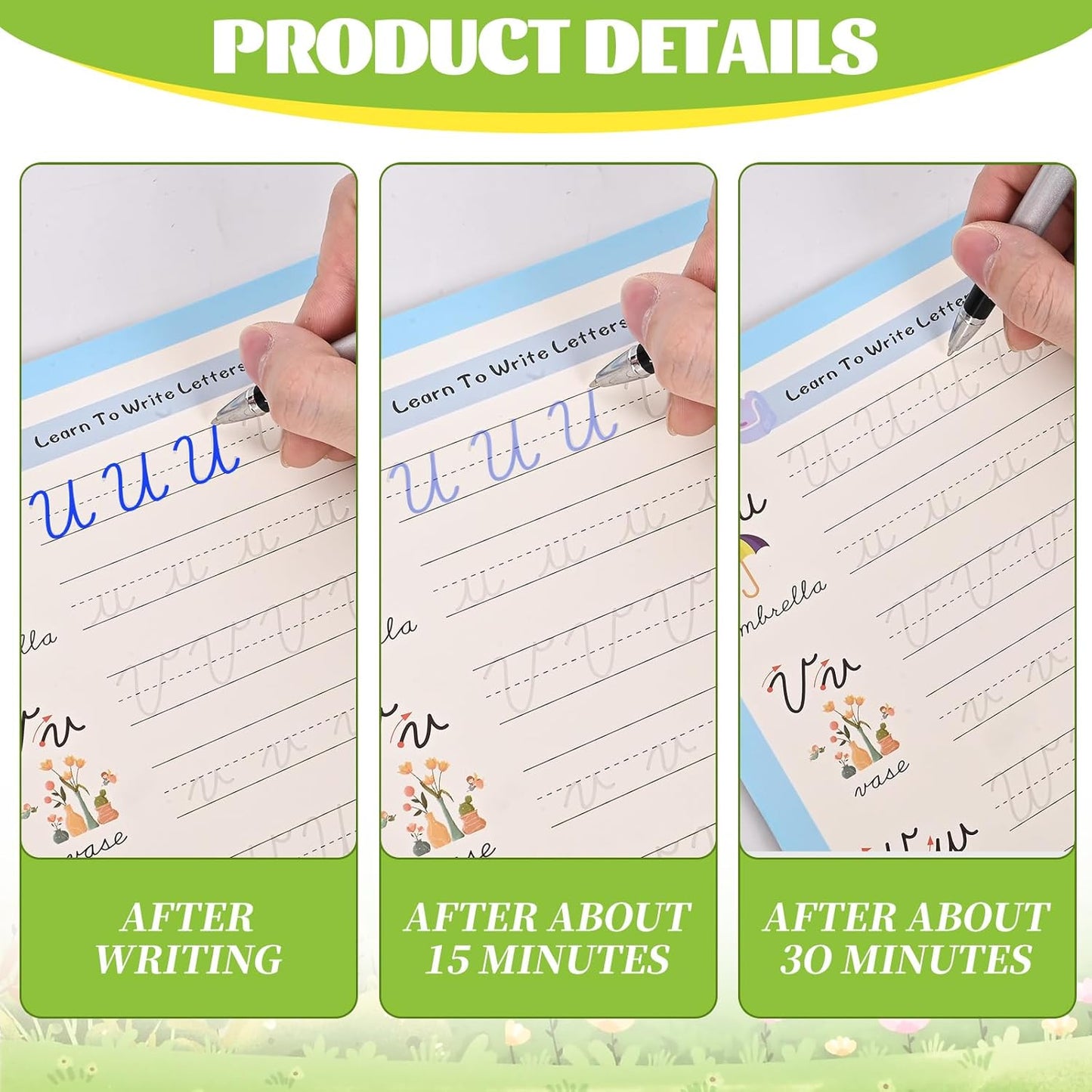 AALGO Grooved Cursive Handwriting Workbook,Magic Grooved Writing Practice Cursive for Children and Beginners,Learn Cursive Handwriting With Letters,Words and Sentences