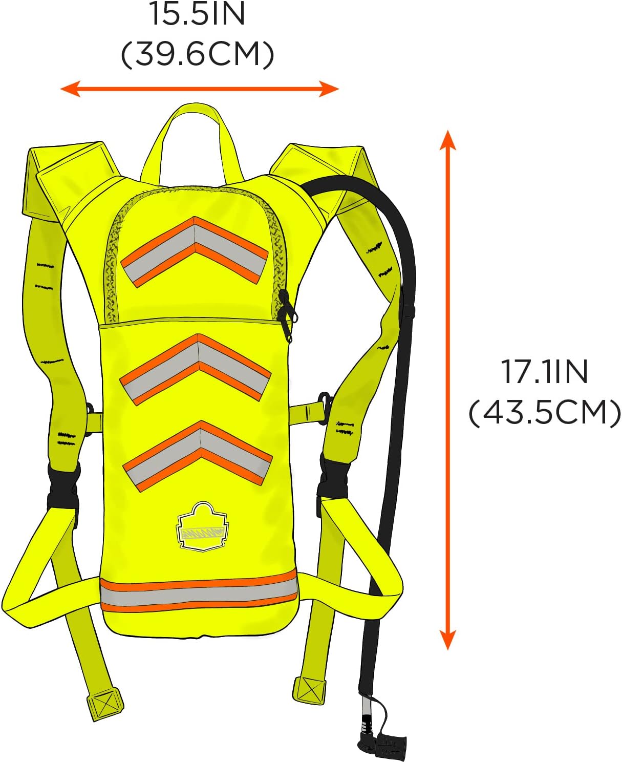 Ergodyne Chill-Its 5155HV High Visibility Low Profile Hydration Pack, Orange