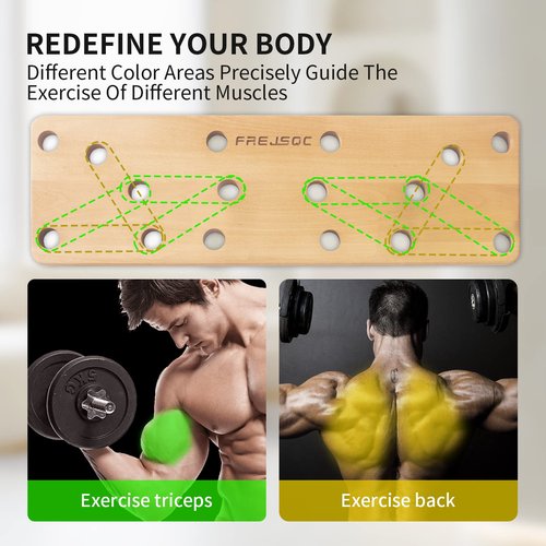 FREJSQC solid wooden Push Up Stands 10 in 1,Push Up Board,Portable Gym Accessories, Strength Training Equipment, Original Patent design – Home Workout Equipment，for men and Women (Beech Wood)