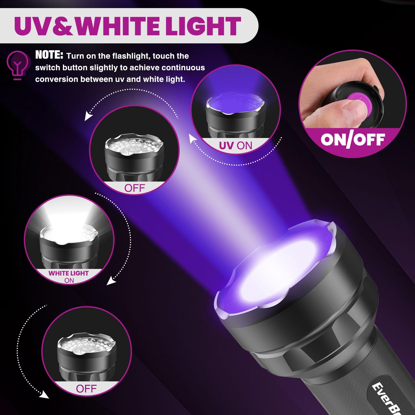 EverBrite 2-in-1 Mini Lanterns and LED UV&White Light Flashlight