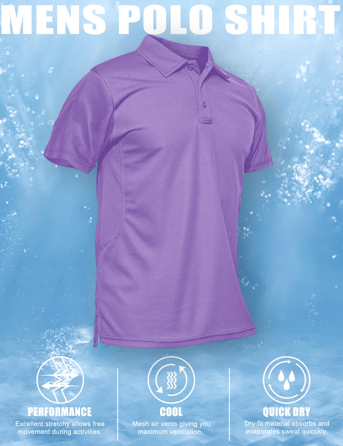 MAGCOMSEN Short Sleeve Mens Golf Polo Shirts Quick Dry Shirts Mens Polo Shirts Fishing Shirts Work Shirts for Men Casual Shirts Summer Shirts Golf Polo Shirts for Men