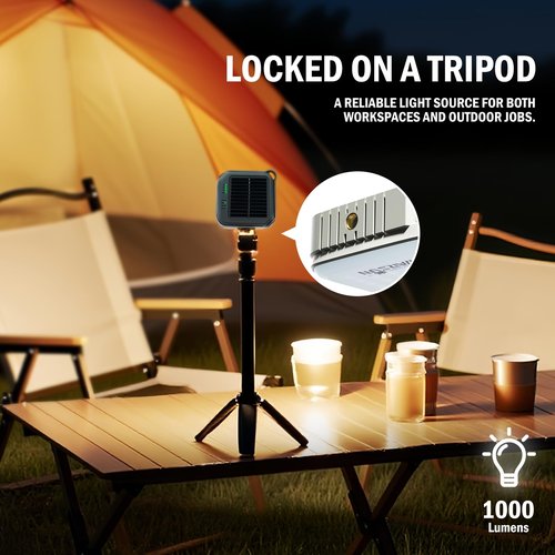 WARSUN Rechargeable Camping Lantern 1000 Lumens, 6000mAh Portable LED Light with Solar Charging, 4 Color Temperatures, 3 Brightness Levels, Hanging Flashlight for Outdoor Use