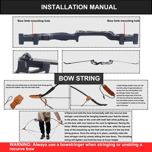 SOPOGER Bowfishing Recurve Bows Set - Archery Bow Kits Package Dual Use for Adult Hunting Practice Shooting Fish with Solid Fishing Arrows and Bowfishing Bottle Reels (Black 40Lbs)