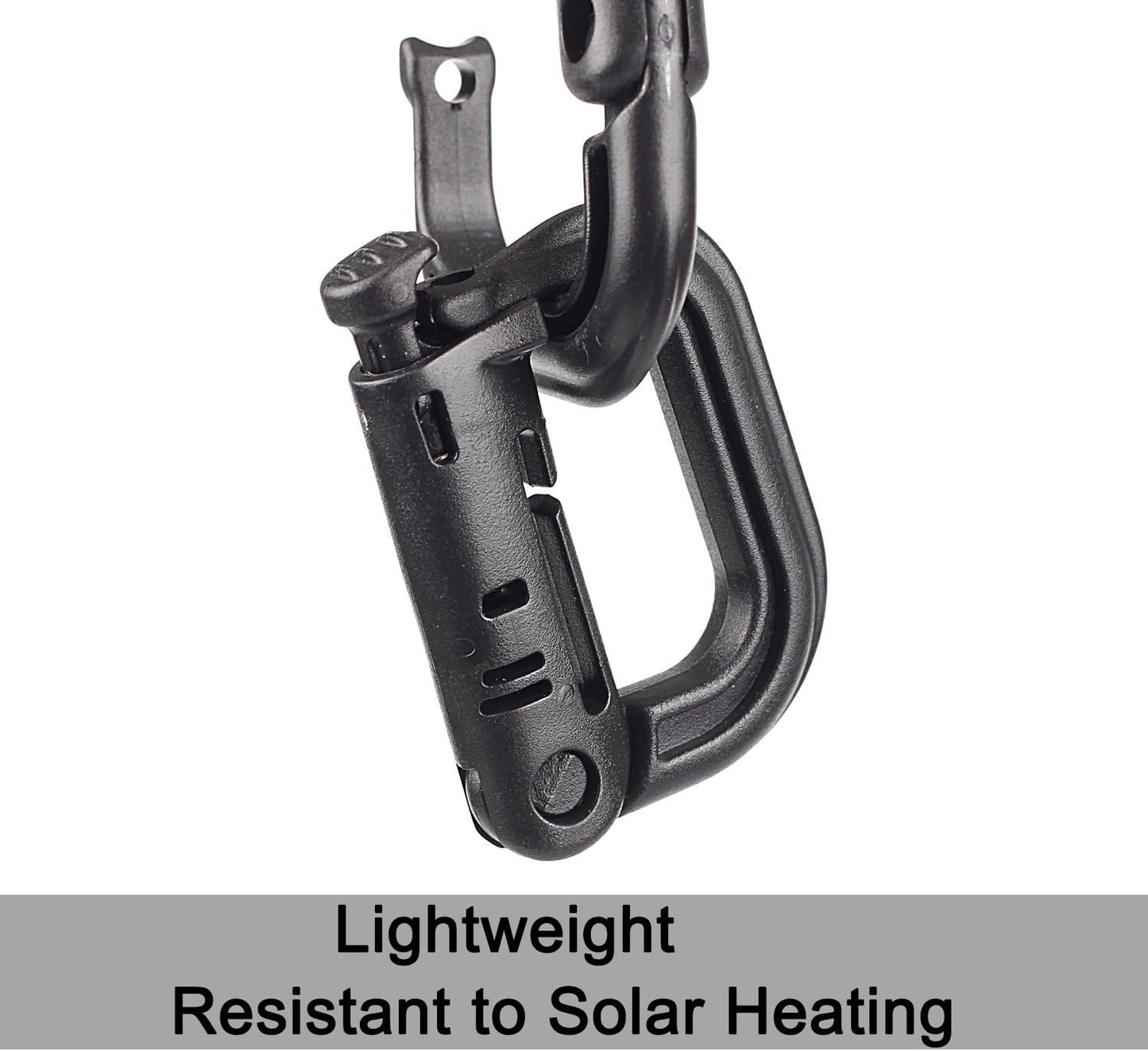 XTACER Tactical Multipurpose Small D-Ring Locking Hanging Hook Tactical Link Snap Keychain Button Release for Molle Webbing (Set of 10)