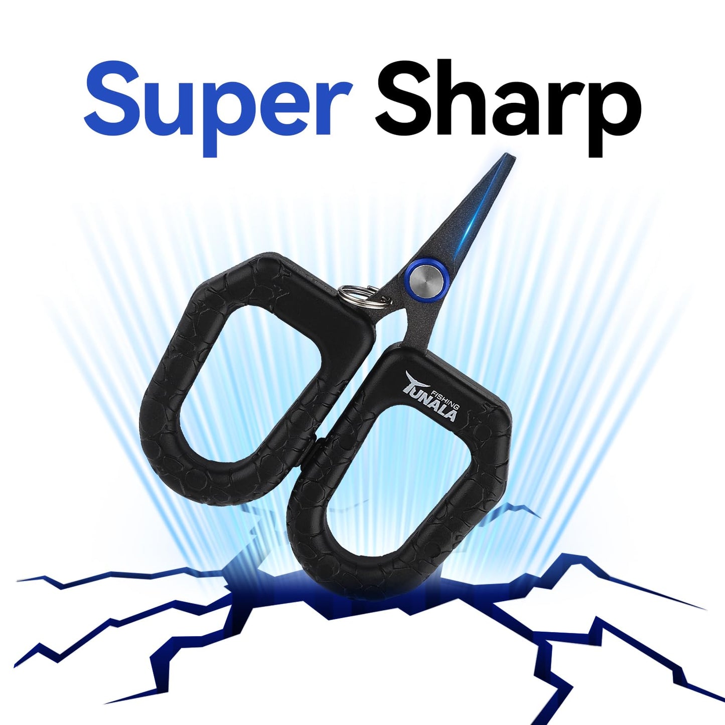 Fishing Scissors for Braided Line Fishing Line Cutter with Serrated Blades,Braid Mono & Fluorocarbon Scissors for Saltwater Fishing Gear with Coiled Lanyard