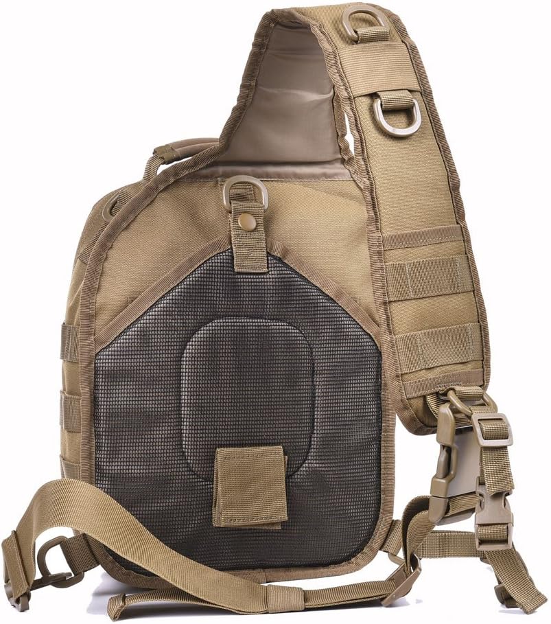 REEBOW GEAR Tactical Sling Bag for Men Military Single Shoulder Backpack Outdoor EDC Range Pack (Black)