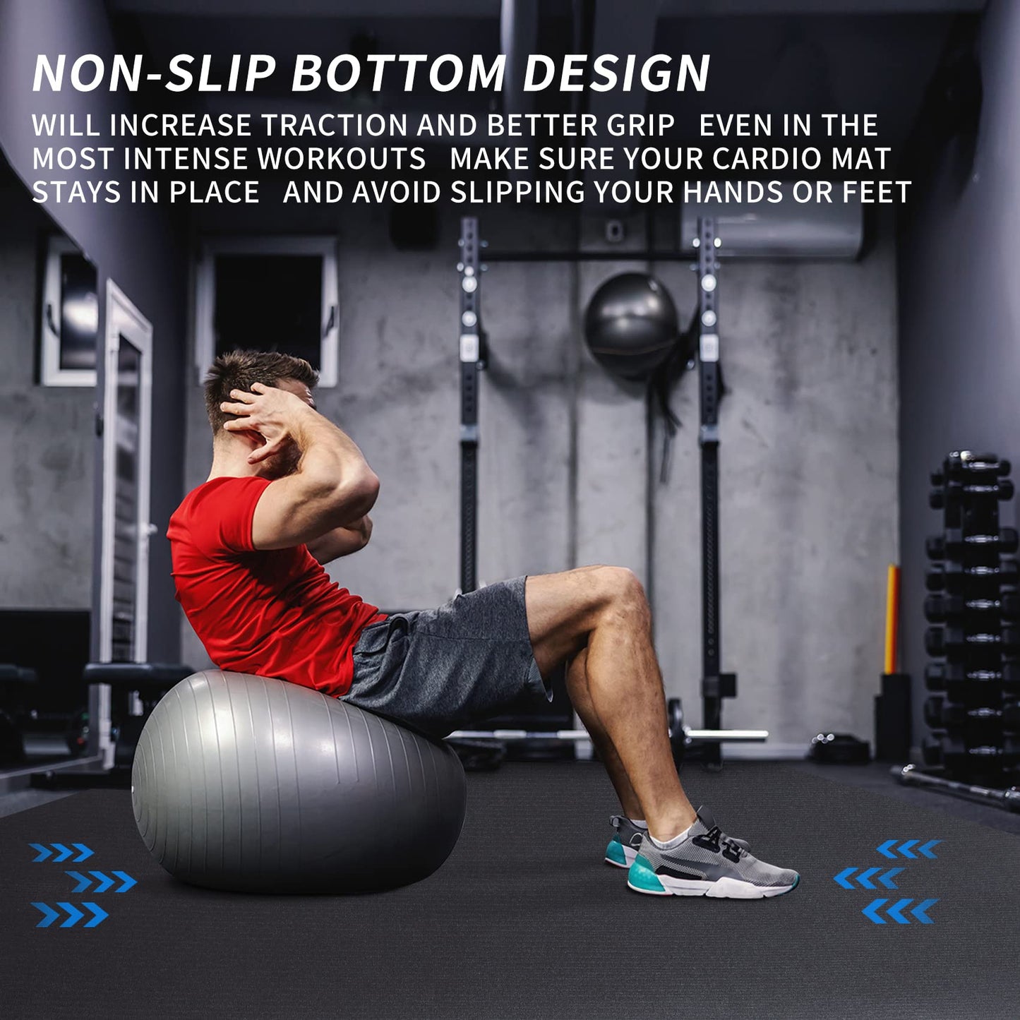 Extra Large Exercise Mat 12' x 6' x 7mm and Yoga Knee Pad,Workout Mats for Home Gym Flooring，Thick Gym Mat Durable Cardio Mat, Ideal for Plyo, MMA, Jump Rope, HIIT, Weightlifting - Non-Slip