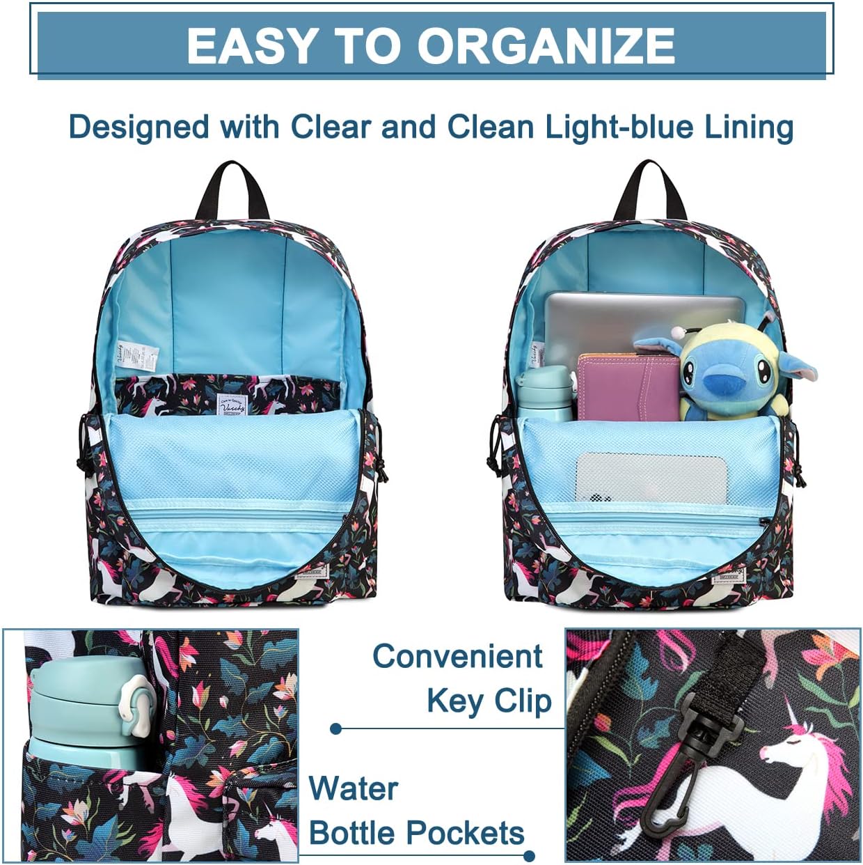 VASCHY Backpacks Handbags, Lavender, M