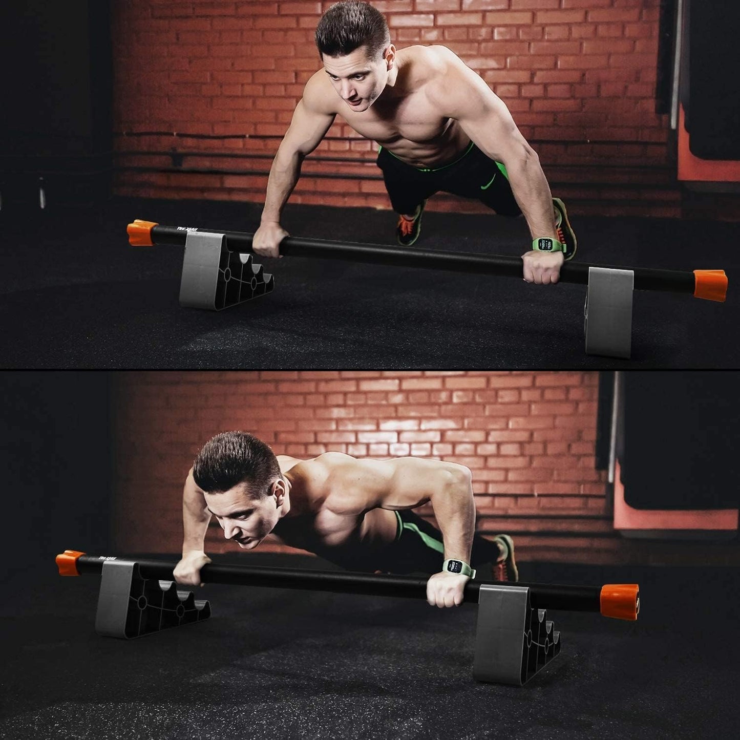 Yes4All Total Body Workout Weighted Bar, Resistance Band Bar, Racks for Strength Training, Exercise Bar for Yoga in Home and Gym - Single/Combo
