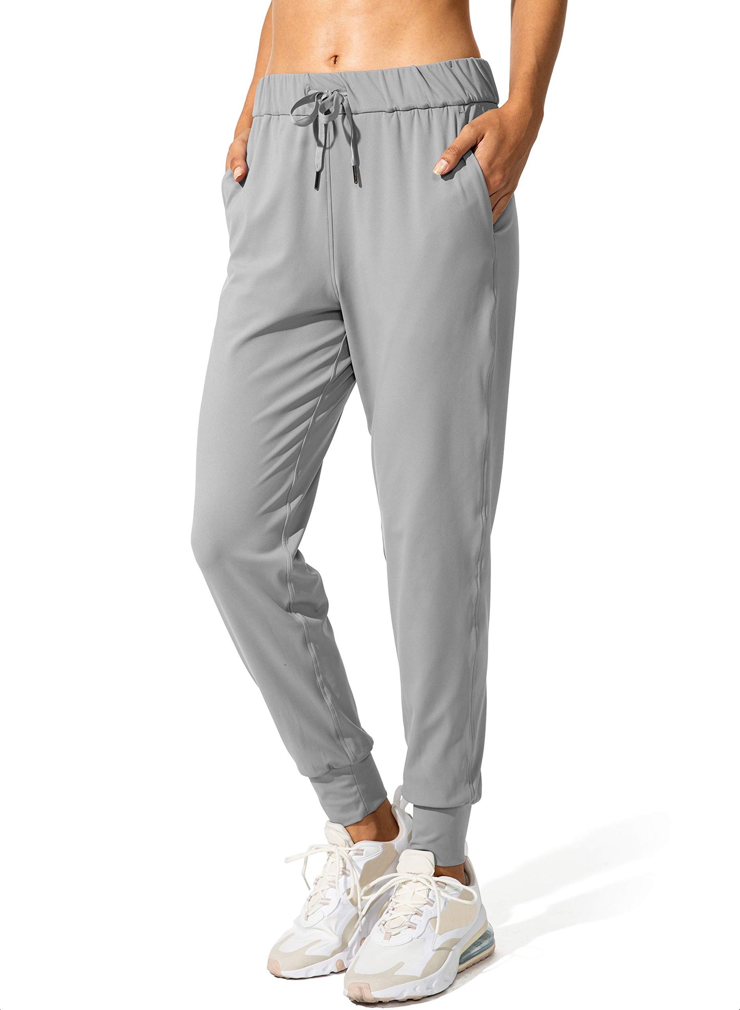 SANTINY Women's Joggers Pants Pockets Drawstring Running Sweatpants for Women Lounge Workout Jogging(Light Grey_XS)