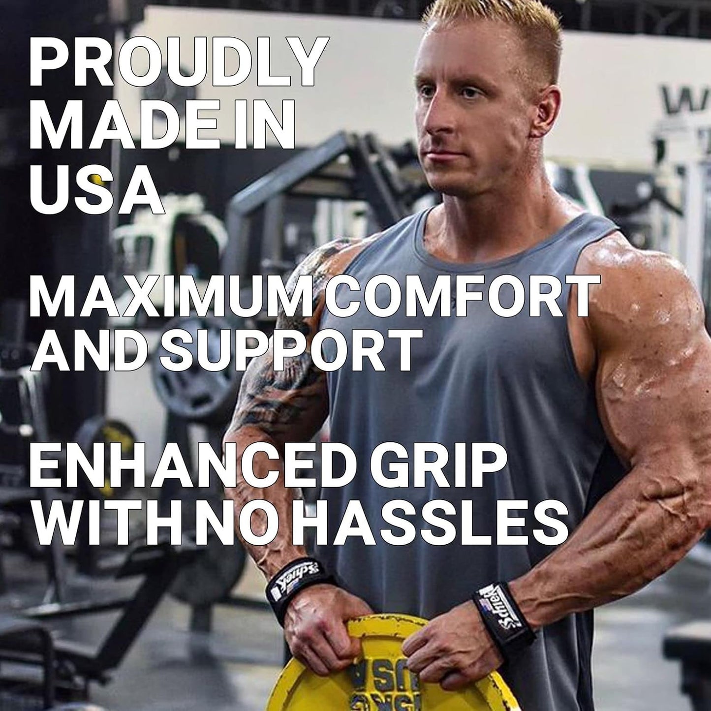 Schiek Sports Model 1000-BLS Basic 20" Lifting Straps - Black