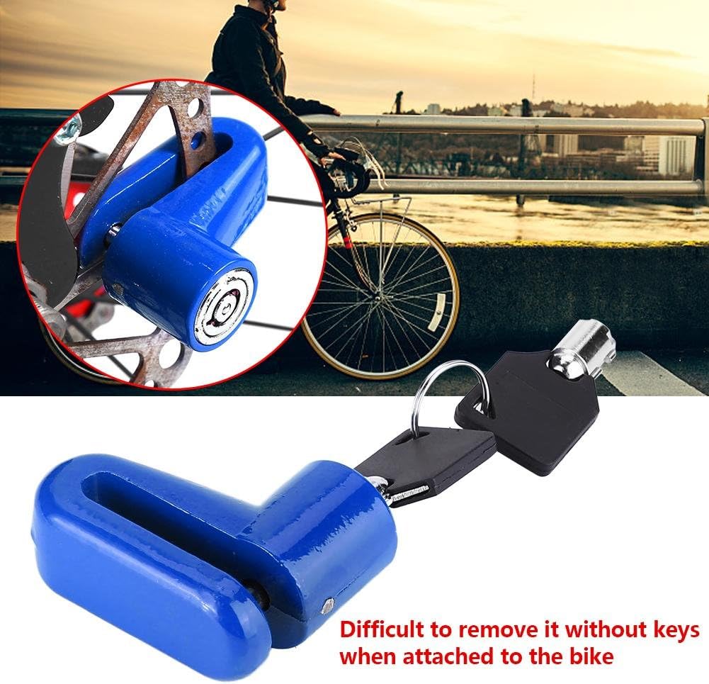 Tbest Disc Brake Lock Mini Anti-Theft Wheel Security Lock with Plastic Frame & Keys for Mountain Road MTB Bike Cycling Rotor Disc Brake Wheel Lock 3 Colors