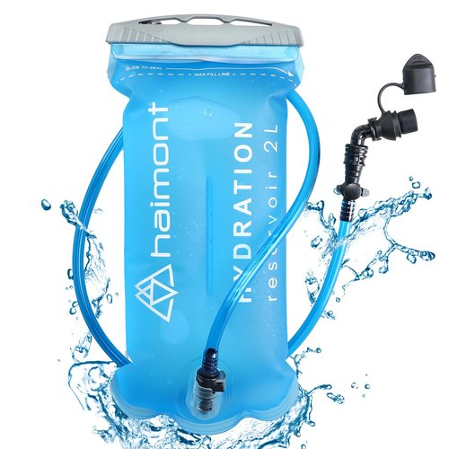Haimont Hydration Bladder, 2L Water Bladder for Hiking Backpack, TPU Leak-Proof Free Water Reservoir with High Flow Bite Valve for Running Hiking Climbing Camping