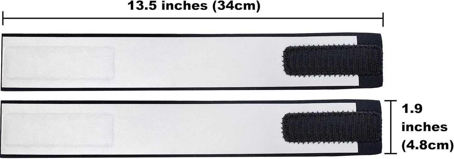 Reflective Ankle Bands - Impressive 1,000+ Foot Visibility with Very Large Reflective Area for Safety During Nighttime - Bright, Comfortable, Neoprene - Straps for Biking, Running and Walking
