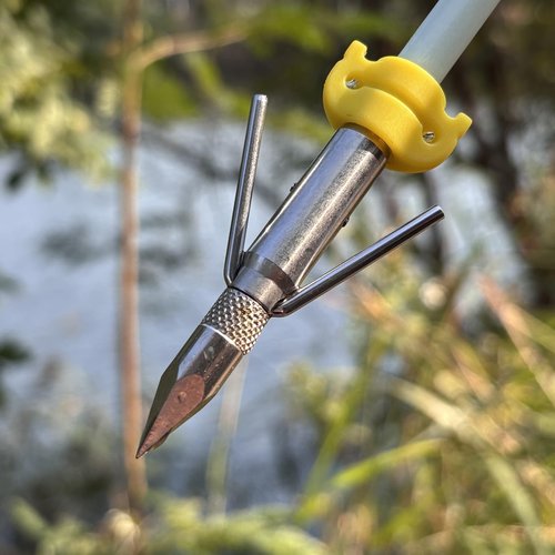 LEANPRO 6 Pack Bowfishing Arrows 32 inch with Broadheads & Safty Slides Luminous Bow Fishing Arrows for Compound Bow Recurve Bow Fishing Hunting (02)