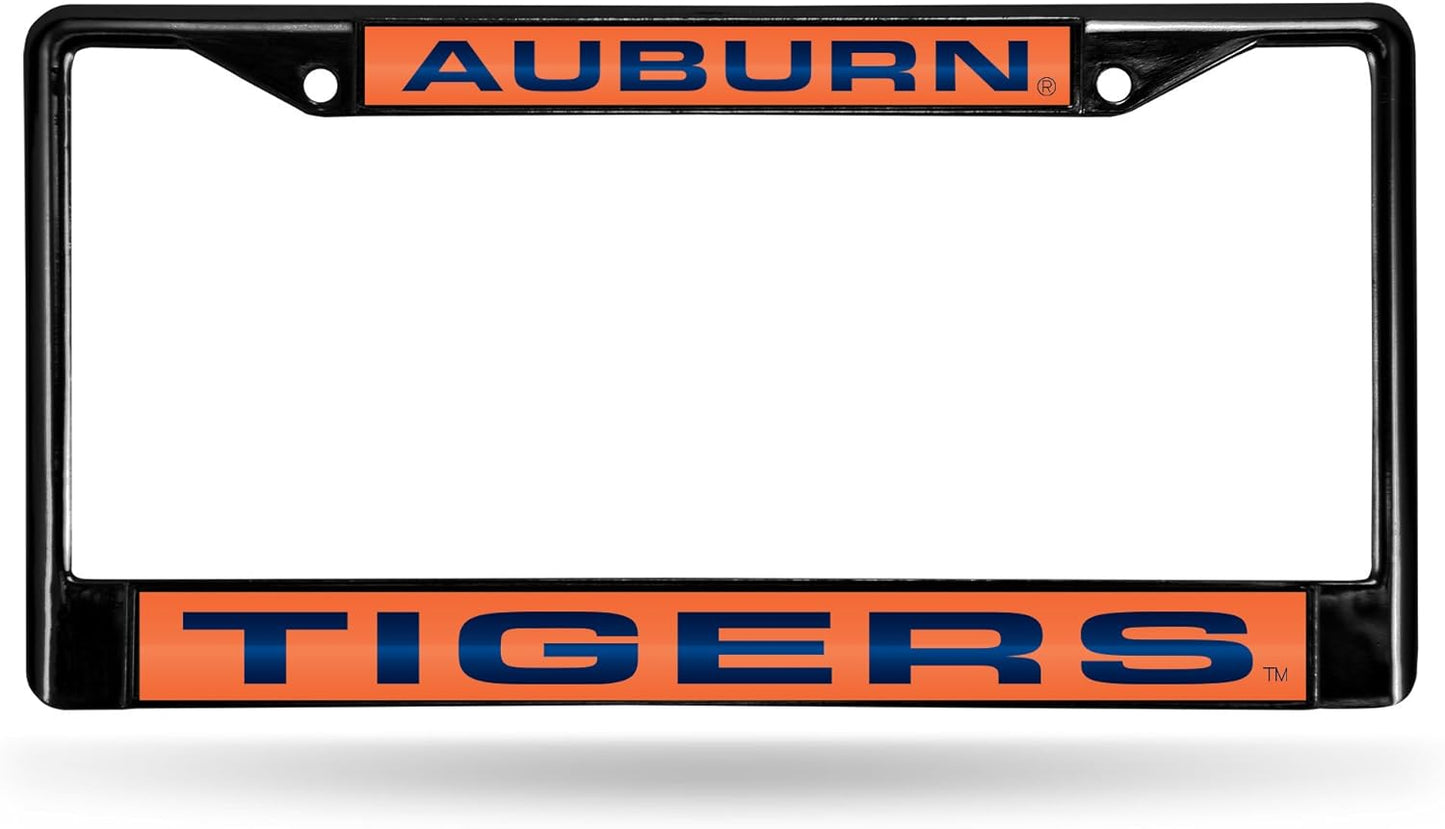 Rico Industries NCAA Black Laser Cut Chrome Frame 12" x 6" Black Laser Cut Chrome Frame - Car/Truck/SUV Automobile Accessory