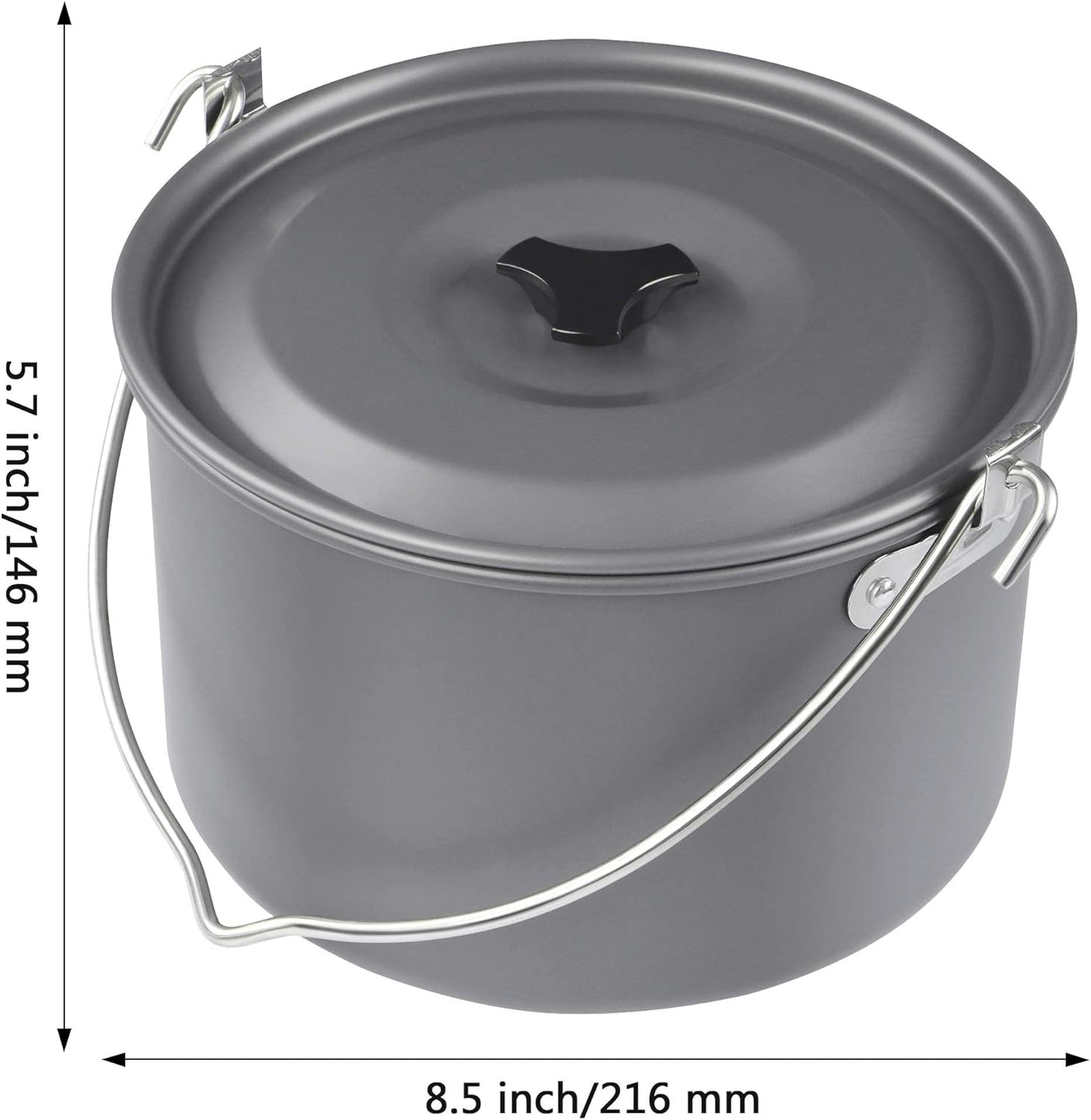 MyLifeUNIT Camping Pot Cookware, Portable Cooking Pot for Outdoor Camping Hiking, 5-Quart