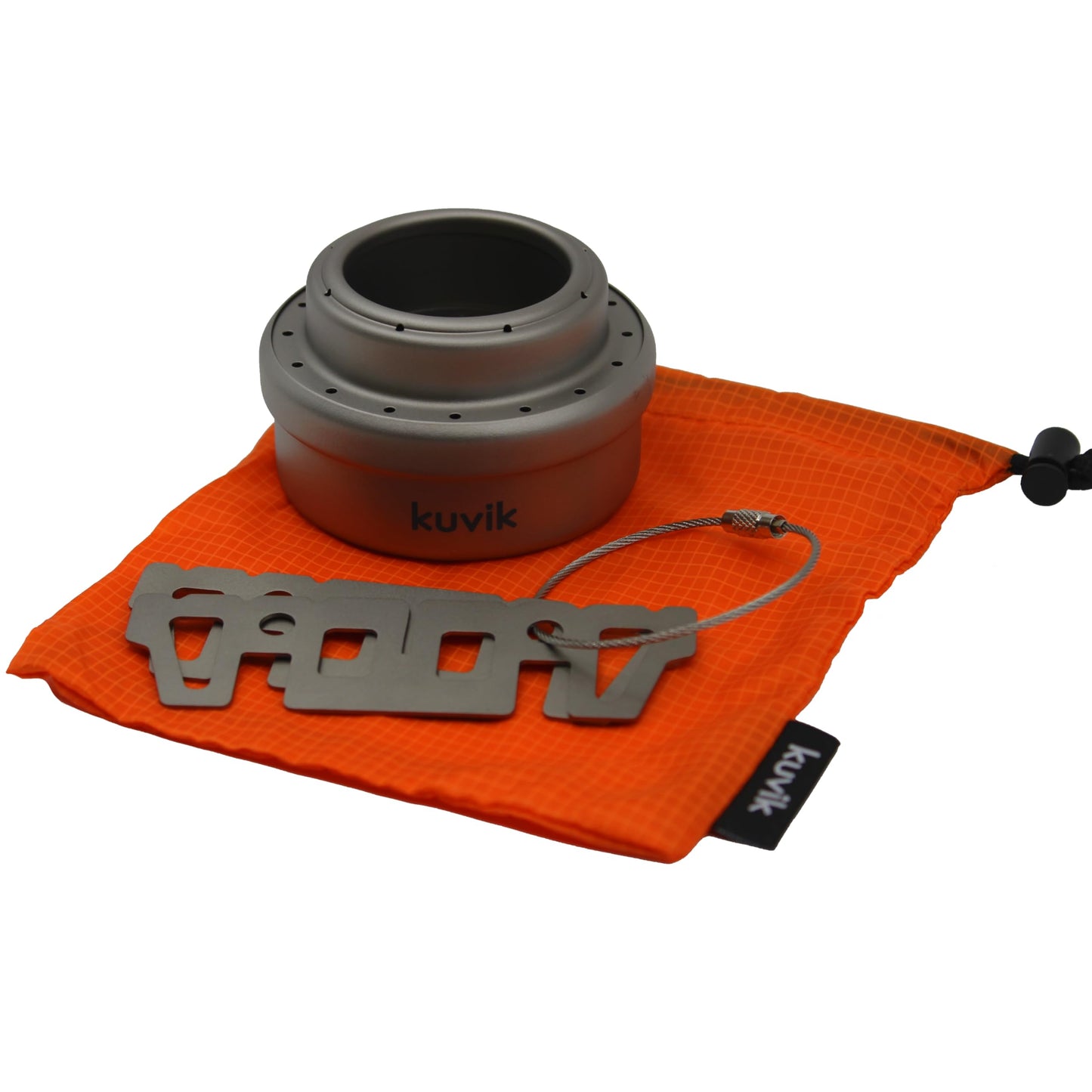 Kuvik Titanium Alcohol Stove & 750ml (25.4 oz) Titanium Pot Bundle
