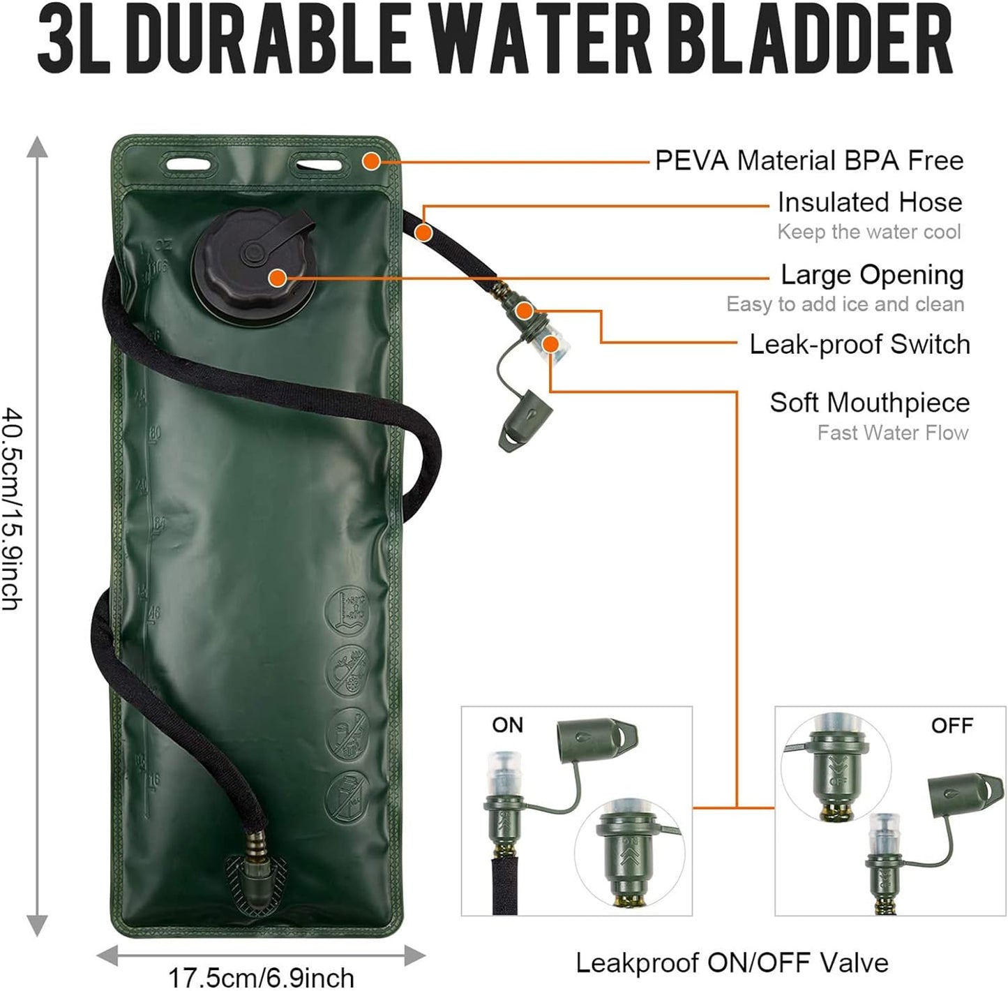 G4Free Hydration Pack Sports Runner Hydration Backpack with 3L Bladder for Running Hiking Cycling Biking