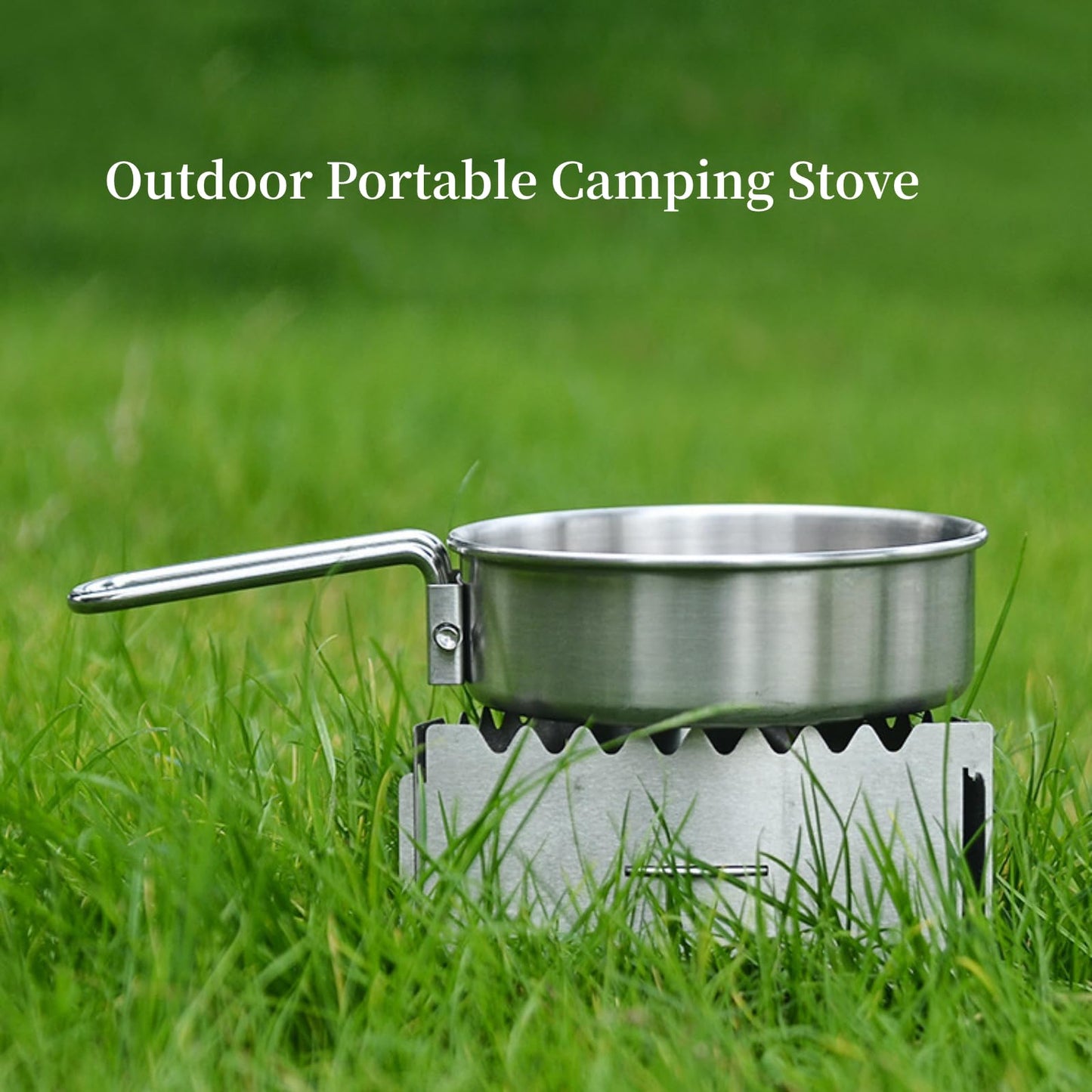 Outdoor Portable Camping Stove, Stainless Steel Pocket Alcohol Stove Mini Backpacking Stove for Camping Hiking Backpacking BBQ Gift (B)