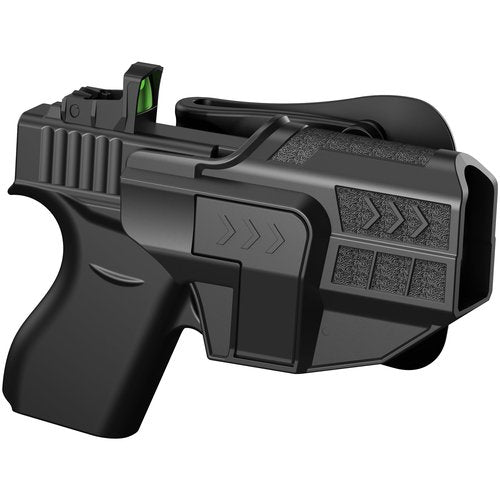 OWB Holster for Glock 43 43X 48, G43X MOS, G48 MOS, Adjustable Tightness Paddle Holster Optic Cut, Index Finger Release Right Hand, Black