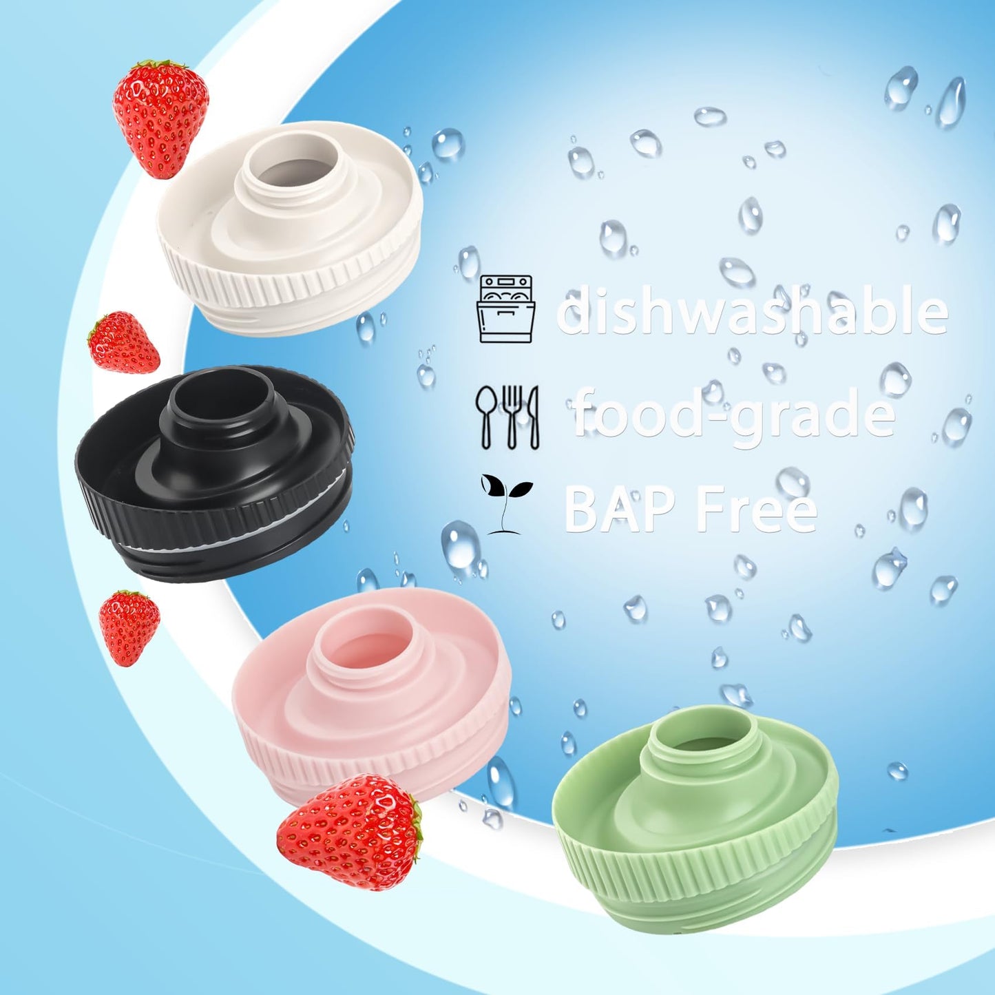 for Stanley Tumbler Adapter to Cirkul Flavors Cartridges, for Owala/Stanley Quencher Water Bottle Lid Replacement(40oz Only), BPA Free, Leak Proof, Black(Lid Only)