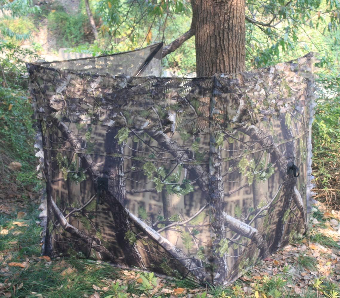 AUSCAMOTEK Pop Up Ground Blind for Deer Duck Turkey Hunting Portable Quick Setup Lightweight Green/Brown/Dry Grass Ground Peg Included