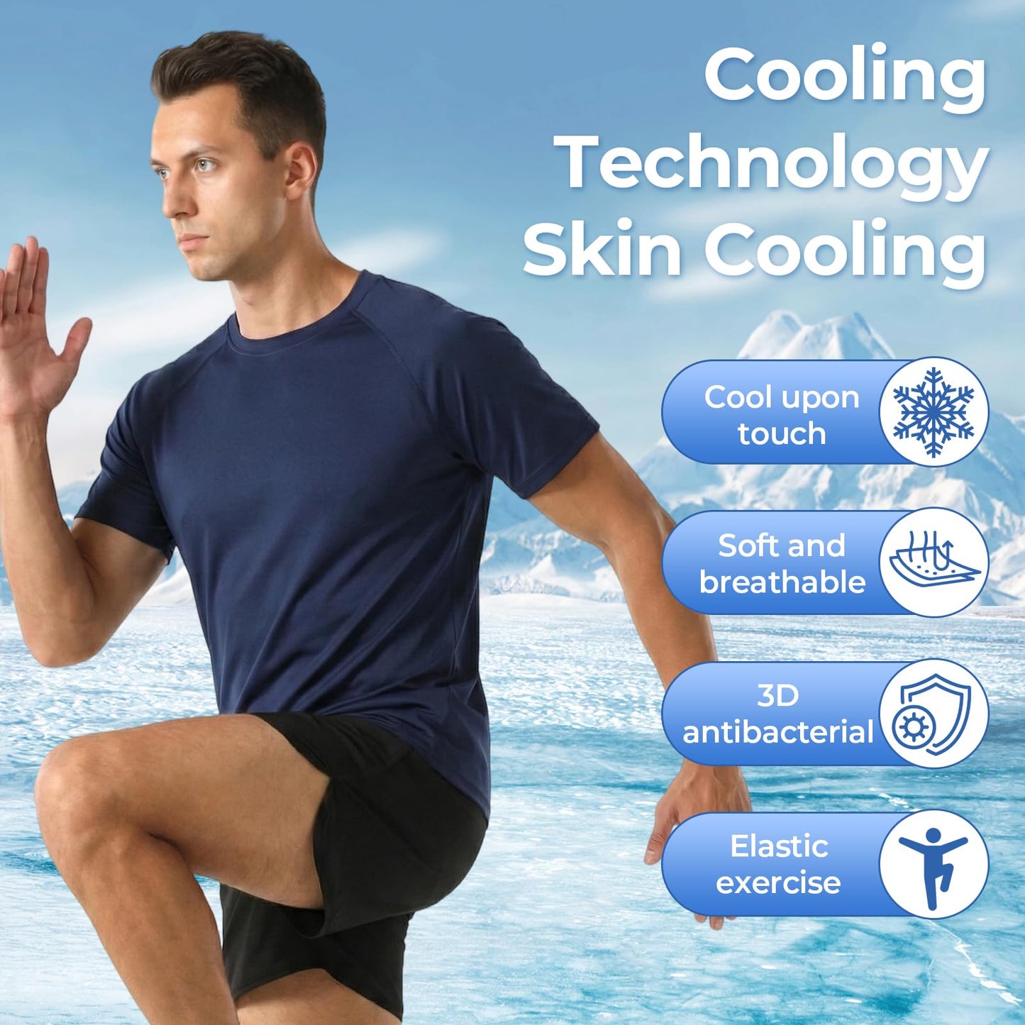 HYCOPROT Men’s Quick Dry Workout T Shirts Moisture Wicking Short Sleeve Athletic Loose Fit Undershirts Lightweight Breathable Activewear Tee Tops Fitness Clothing for Running Training Hiking Casual