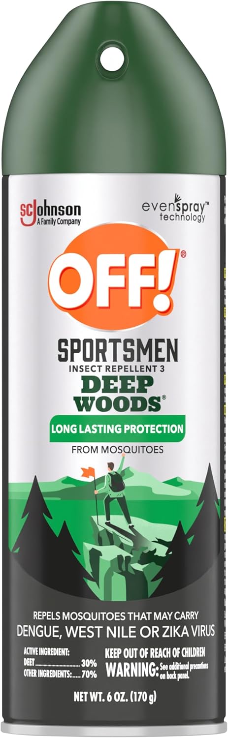 OFF! Deep Woods Sportsmen Insect Repellent Aerosol, Bug Spray Containing 30% Deet, Protects Against Mosquitoes, 6 Oz, 4 Count
