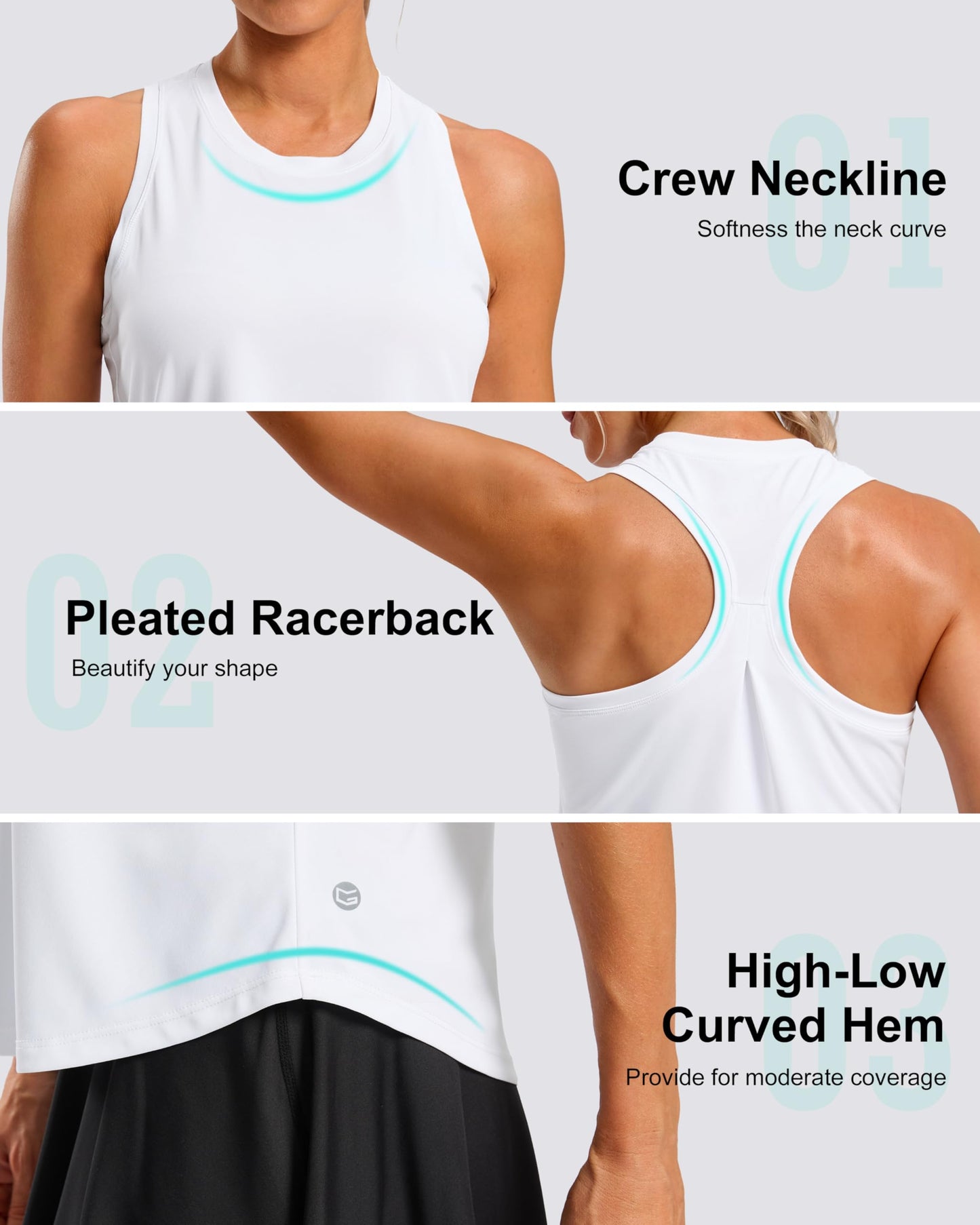 G Gradual Women's Workout Tank Tops Racerback Athletic Yoga Tops Loose Fit Sleeveless Running Gym Sports Shirts for Women(White Stripe,XXL)