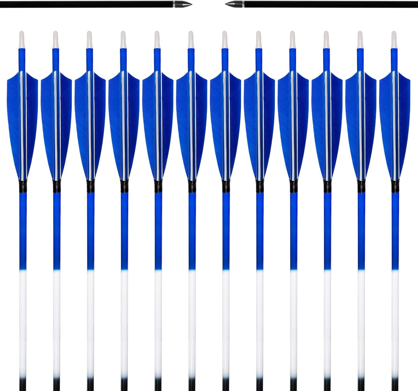 31Inch Carbon Arrows, Targeting Practice Hunting Arrow, Turkey Feather Fletching Arrow, with Removable Tips and nocks for Recurve & Compound Bow
