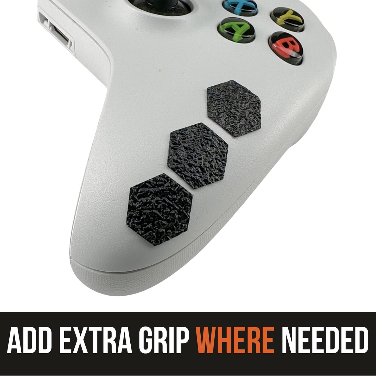 Tactical Grip Tape - 46 Pre-Cut Black Hexagon Textured Stickers for Enhanced Control